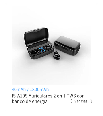 IS-A10S Batería externa para auriculares 2 en 1 TWS