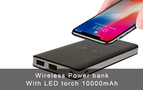  IS-WP02 10000mAh Wireless Power Bank with LED Torch 