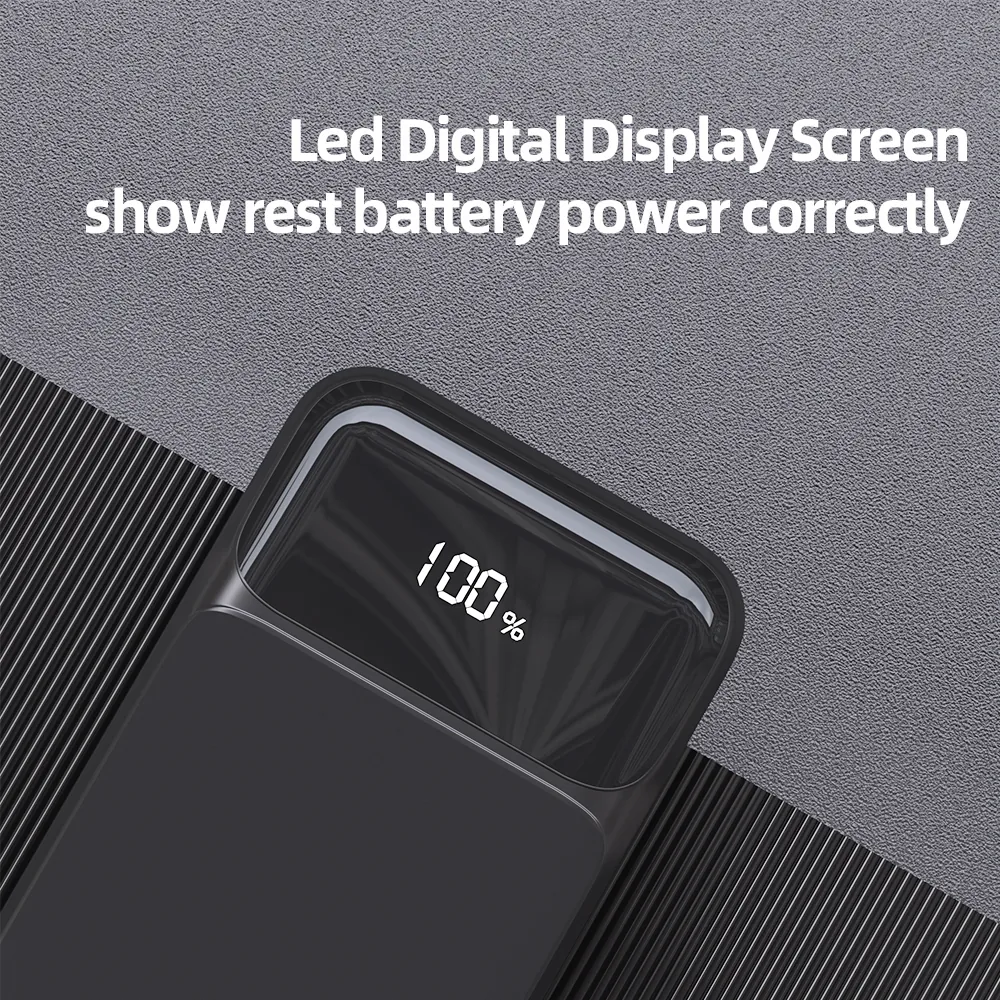22.5W PD بنك طاقة لاسلكي مغناطيسي 5000mAh مع كابلات مدمجة، LED شاشة عرض & حامل هاتف