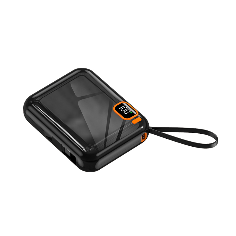 10000mah Power Bank Portable Charger Powerbank Led External Battery for Mobile Devices Build-in Cable Magnetic Powerbank