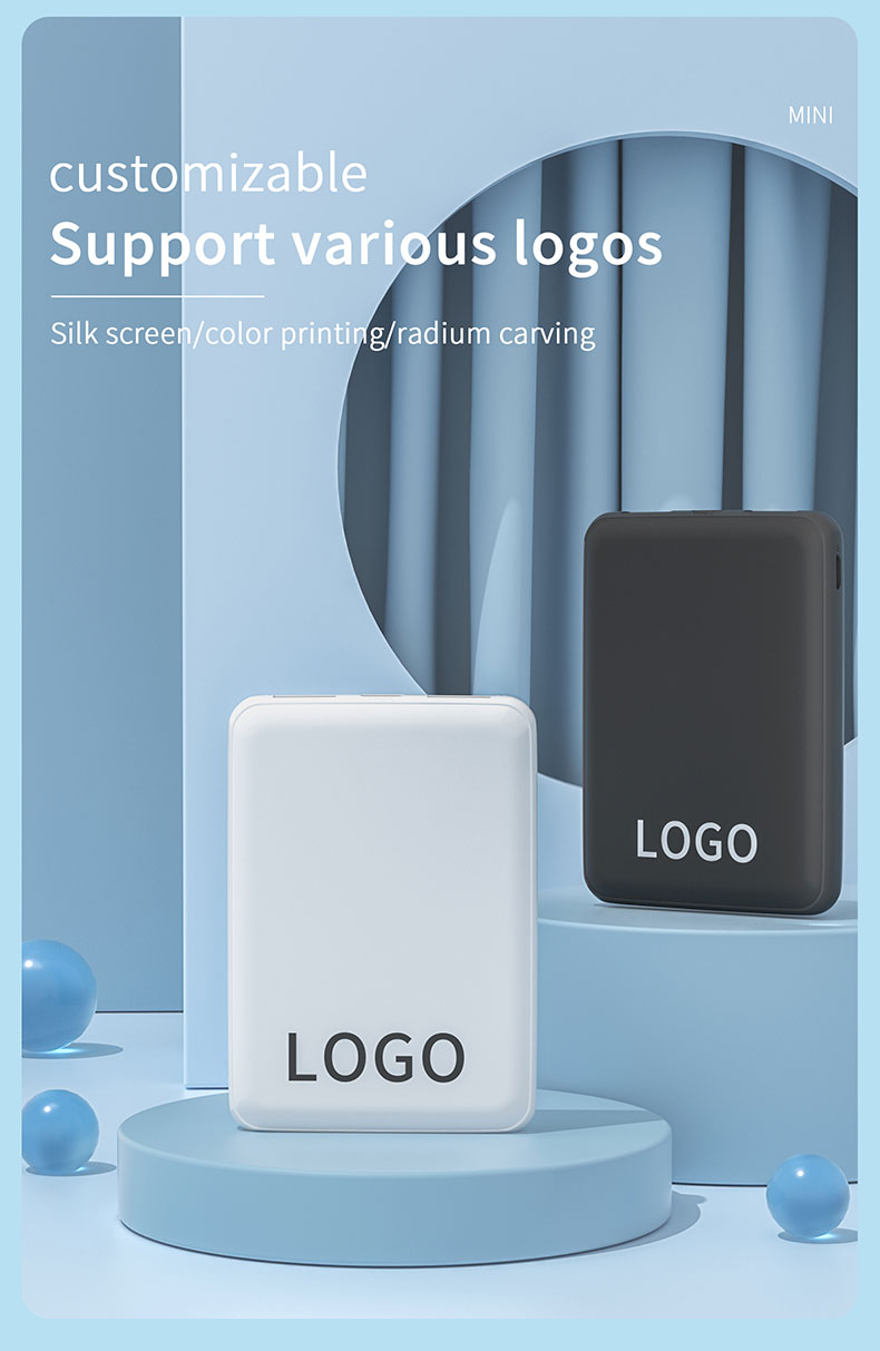 Custom Logo 10000mAh Portable 15W Wireless Charge Power Bank PD 22.5W Fast Charging with 3 Cables Powerbank