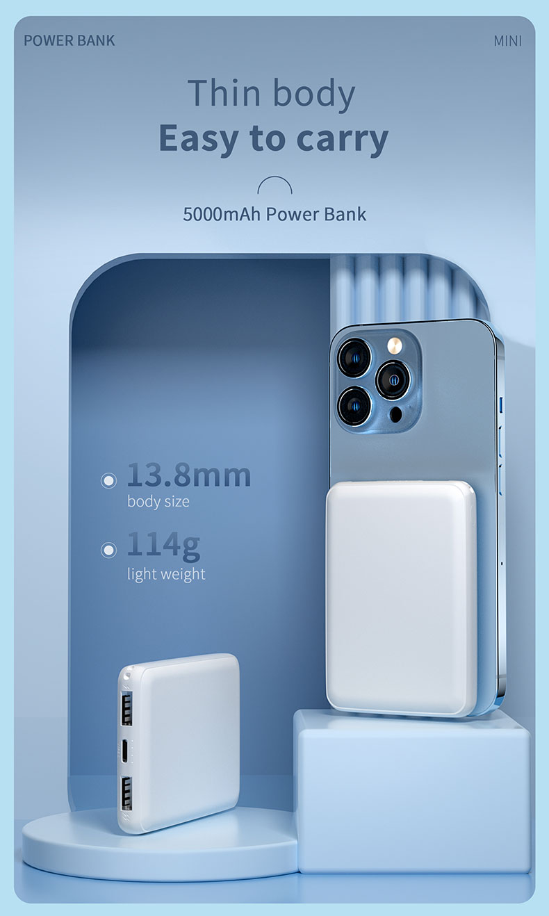 Custom Logo 10000mAh Portable 15W Wireless Charge Power Bank PD 22.5W Fast Charging with 3 Cables Powerbank