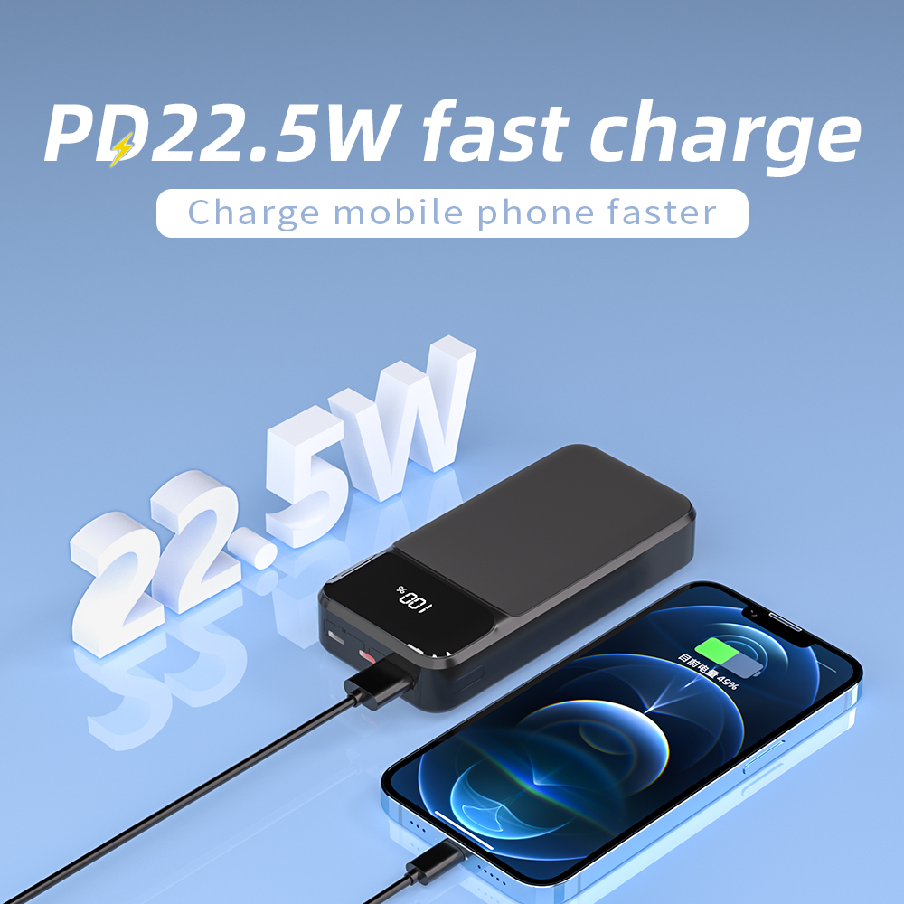 Customized High Quality Mini Portable Powerbank Pd22.5w 5000mAh Fast Charge Digital Display Magnetic Wireless Charge Power Bank