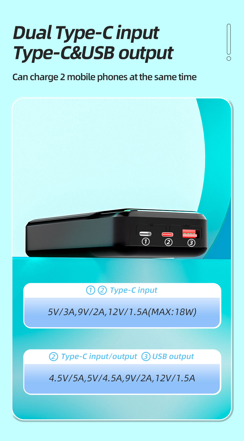 Customized High Quality Mini Portable Powerbank Pd22.5w 5000mAh Fast Charge Digital Display Magnetic Wireless Charge Power Bank