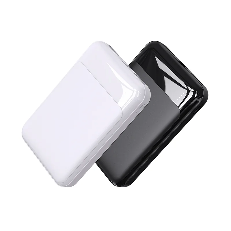 بنك الطاقة اللاسلكي المغناطيسي 5000mAh، 15W شحن سريع مع حامل الهاتف & كابل مدمج