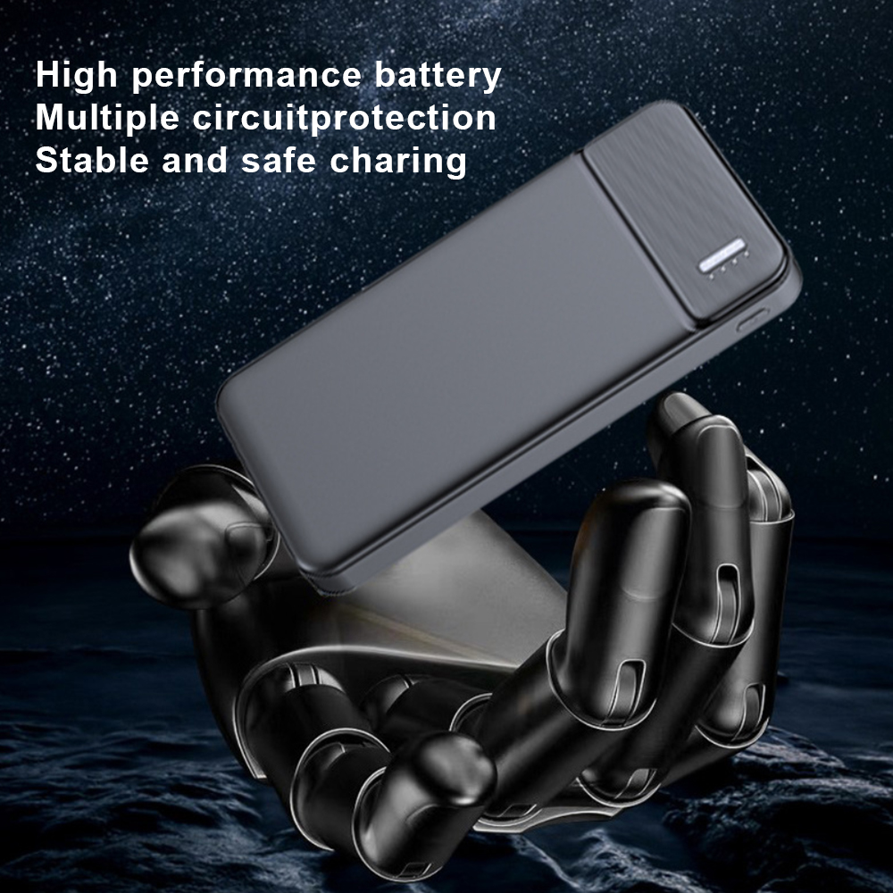 PD 22.5W Built-In 3 Cables Digital Display Fast Charging 15W Wireless Charging Power Bank Foldable 10000mAh Powerbank