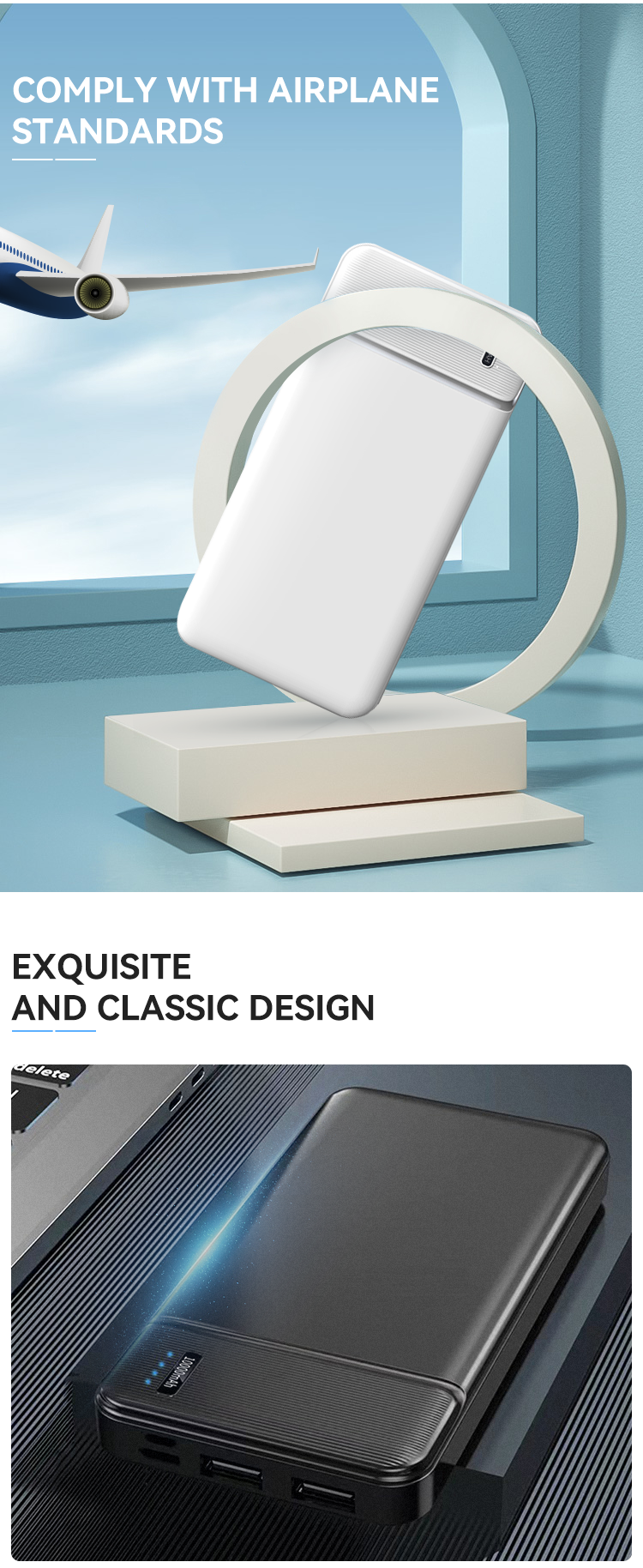 PD 22.5W Built-In 3 Cables Digital Display Fast Charging 15W Wireless Charging Power Bank Foldable 10000mAh Powerbank