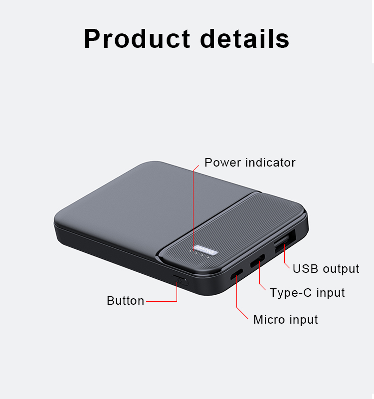 PD 22.5W Wireless Fast Charging 10000mAh Magnetic Power Bank Portable with LED Logo for Phone