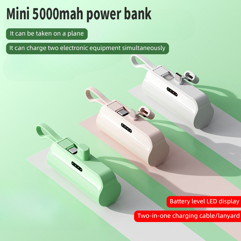 10000mAh High Capacity Portable Powerbank with Built-in Cable PD 22.5W Fast Charging Wireless Charging Power Bank with Stand