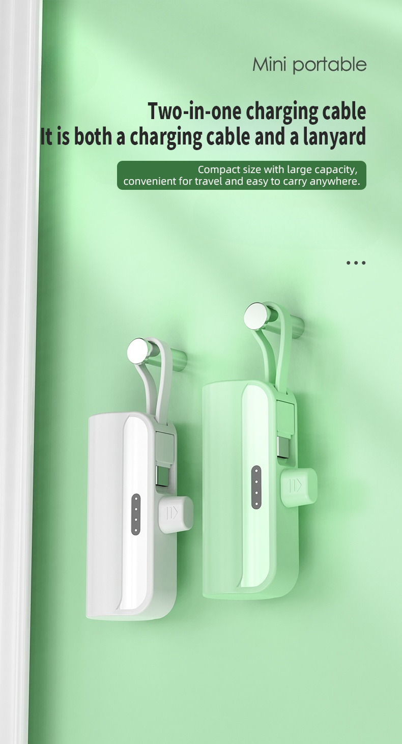 10000mAh High Capacity Portable Powerbank with Built-in Cable PD 22.5W Fast Charging Wireless Charging Power Bank with Stand