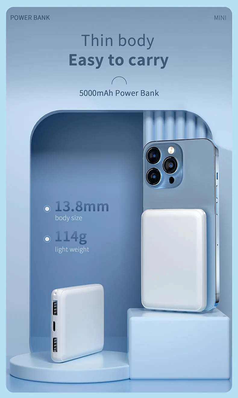 بنك الطاقة المحفظة الجلدية 5000mAh مع شعار مخصص للهدايا الترويجية