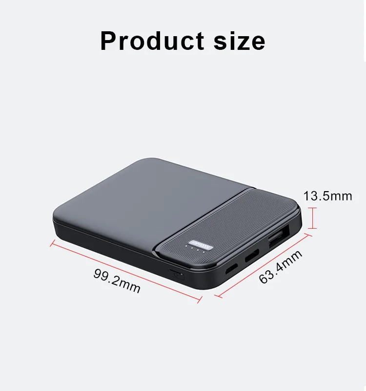 باور بانك صغير جدًا 5000mAh، مزدوج USB & ميكرو USB، تصميم قابل للتخصيص