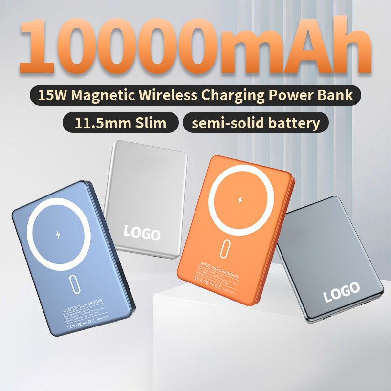 Portable Mini Aluminum 10000mah PD 22.5W Fast Charging Power Bank Ultra Slim Magnetic 15W Wireless Charger Power Bank
